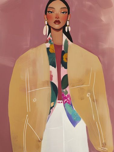 Modern geïllustreerd portret