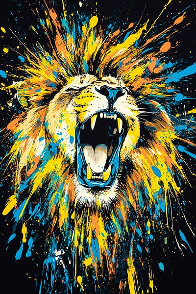 Colourful lion with explosive mane by Imperial Art House