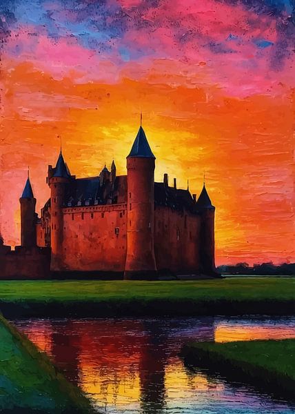 Schloss Ammersoyen Sonnenuntergang von MIROKKU