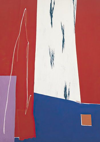 Abstracte geometrie in rood en blauw