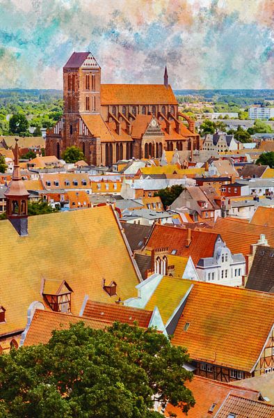 Altstadtblick über die Hansestadt Wismar von Holger Felix