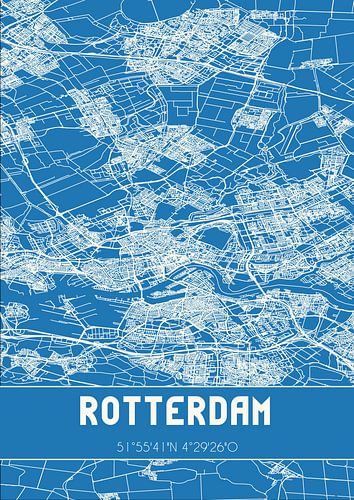 Blauwdruk | Landkaart | Rotterdam (Zuid-Holland)