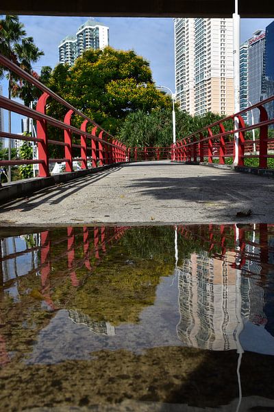 A pedestrian bridge in Cinta Costera park by Claude Laprise