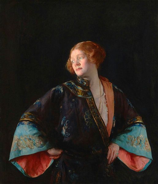 Der blaue Mandarinenmantel (Der blaue Kimono), Joseph DeCamp von Meisterhafte Meister