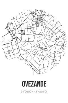 Ovezande (Zeeland) | Karte | Schwarz und weiß von Rezona