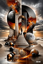 surrealistisch droomlandschap / surreal dreamscape van Gelissen Artworks