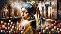 Modern Girl with a Pearl Earring Amsterdam I Johannes Vermeer impasto