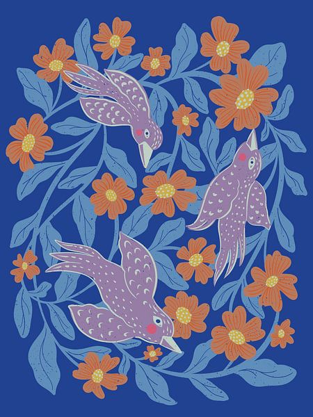 Vogels en bloemen van Nikita Jariwala