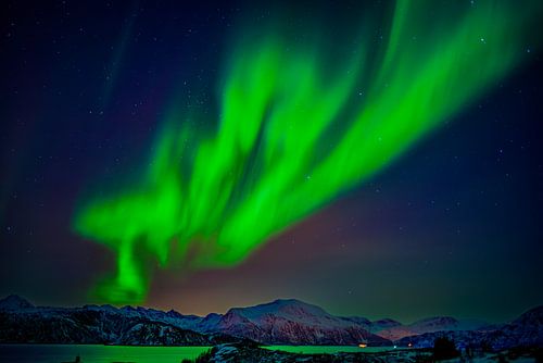 Magical Northern Lights over Tromsø - Mountains, Sea and Heavenly Colours