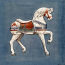 Vintage Carousel Horse. Watercolor painting (1935–1942) by Henry Murphy. by Dina Dankers thumbnail