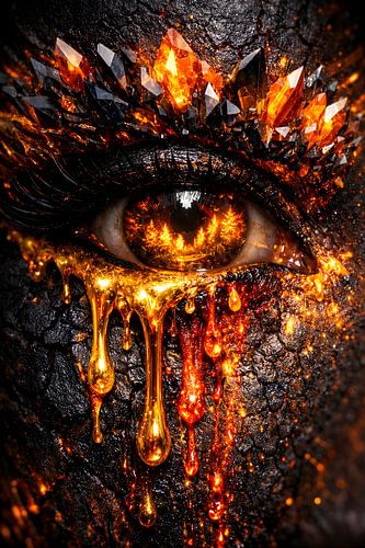 Golden Crystal Eye: surrealistische abstracte kunst