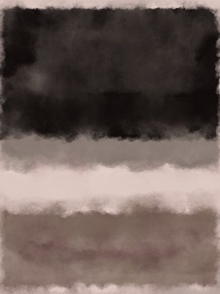 Abstrait de style Rothko en taupe, noir et blanc par Dina Dankers