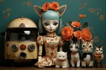 Still life with tin doll by Ton Kuijpers