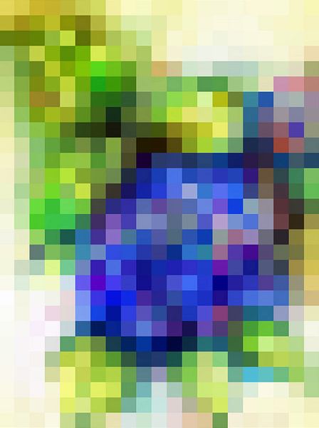 Blaue Hortensie im Mosaik. von Ineke de Rijk