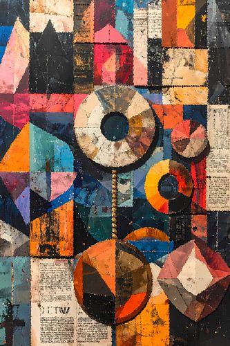 Geometrisch abtract kleurige blokken - 5 van 5