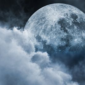 Der Mond hinter den Wolken von Max Steinwald