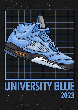 Air Jordan 5 Retro Universiteitsblauw Sneaker van Adam Khabibi