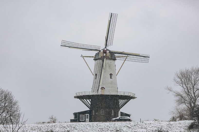 Le moulin de Koe dans la neige par Percy's fotografie