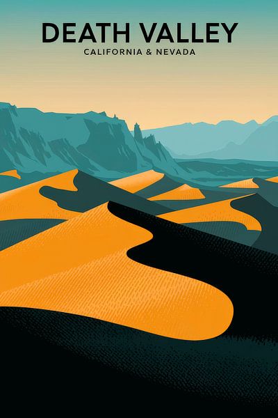 Death Valley, Californië &amp; Nevada Vintage Reisposter van Poster Art Shop