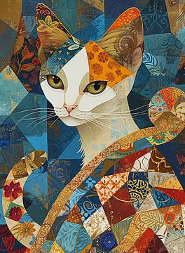 The Cat of a Thousand Patterns: A Mosaic of Beauty by Color Square