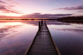 Lever de soleil au lac Lauwersmeer sur Ton Drijfhamer