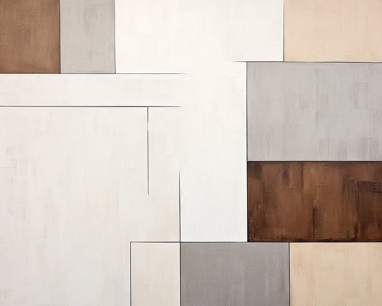 Abstrakte Erdtöne Beige von Abstraktes Gemälde