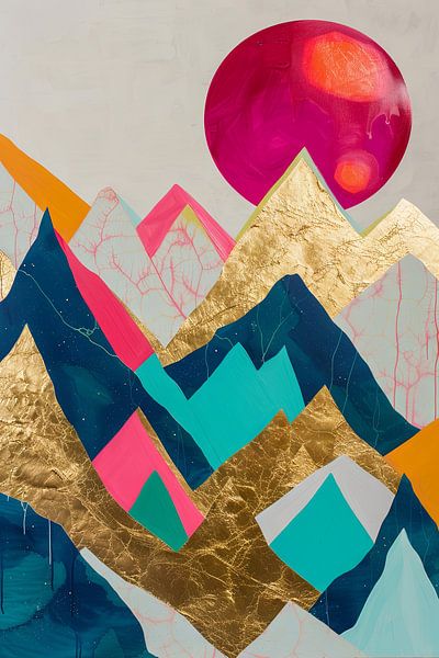 Golden Horizons - Abstract Landscape by Poster Art Shop