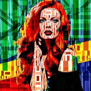 Buntes Pop-Art-Porträt