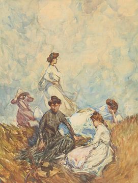 Frances Hodgkins - De heuveltop (circa 1908) van Peter Balan
