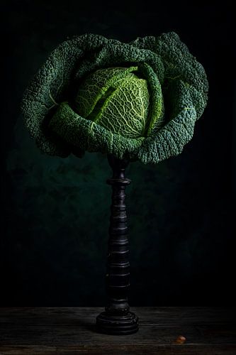 Fine Art Savooiekool op een voetstuk