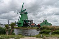Windmolens op de Zaanse Schans in het westen van Nederland