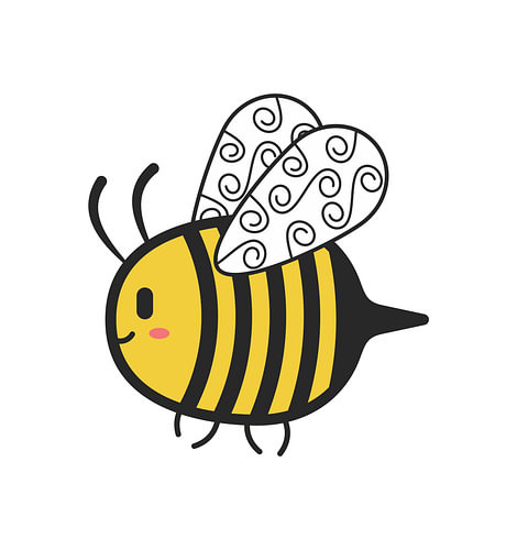 Süße Hummel mit gemusterten Flügeln