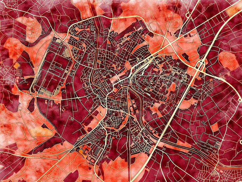 Kaart van Rastatt in de stijl 'Amber Autumn' van Maporia