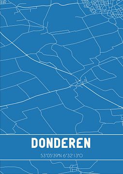 Blauwdruk | Landkaart | Donderen (Drenthe) van Rezona