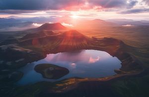 Vulkansee im Abendlicht