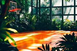Basketbalveld in de jungle van Poster Art Shop