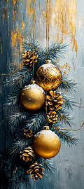 Weihnachtskugeln | Glänzende Weihnachtsdekoration Stillleben von Kunst Laune