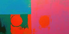 Abstraction rose, verte et bleue