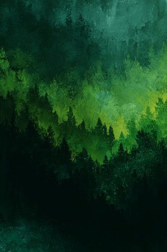 Wald in Greens of Silence Abstrakte Naturlandschaft