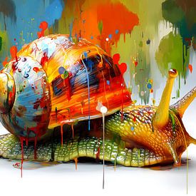 Bunte bemalte Schnecke von ARTemberaubend