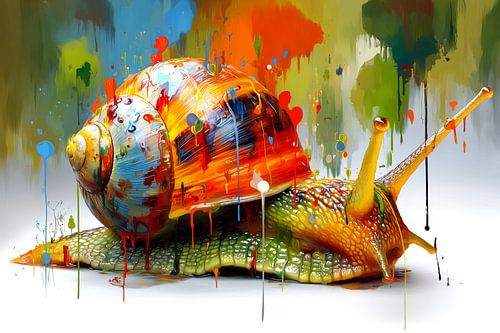 Bunte bemalte Schnecke von ARTemberaubend
