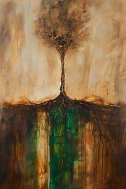 Arbre de vie dans les tons de terre sur artefacti