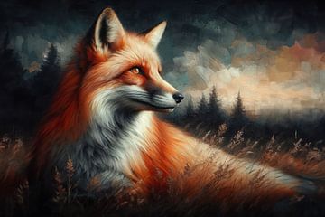 Renard dans la nature sur Ellen Van Loon