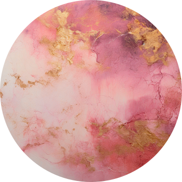 Abstract, roze en goud, peach fuzz van Joriali Abstract