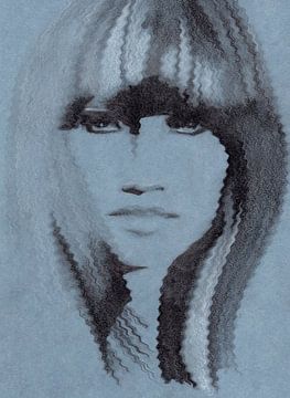 Woman on blue by Caro Jansen