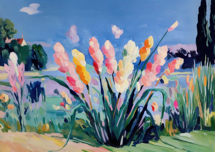 Flower Meadow - Modern Impressionist Painting by Niklas Maximilian
