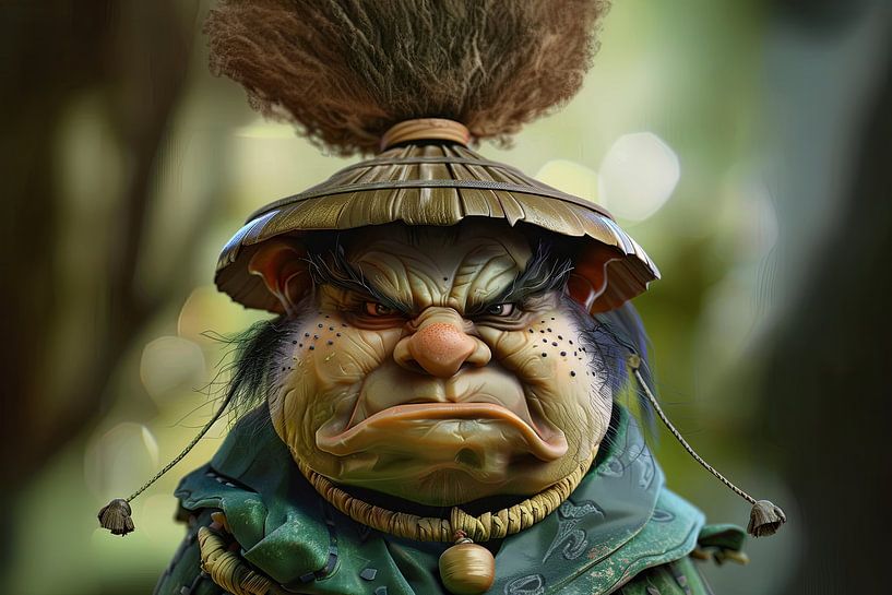 dessin animé d'un seigneur de guerre japonais par Egon Zitter