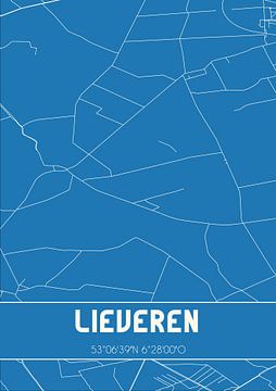 Blauwdruk | Landkaart | Lieveren (Drenthe) van Rezona