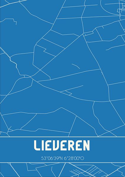 Blueprint | Map | Lieveren (Drenthe) by Prints of Place