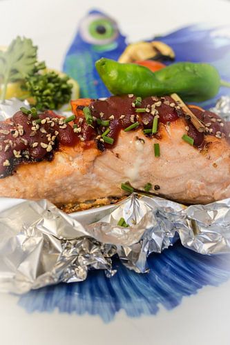 Zalmschotel uit de oven